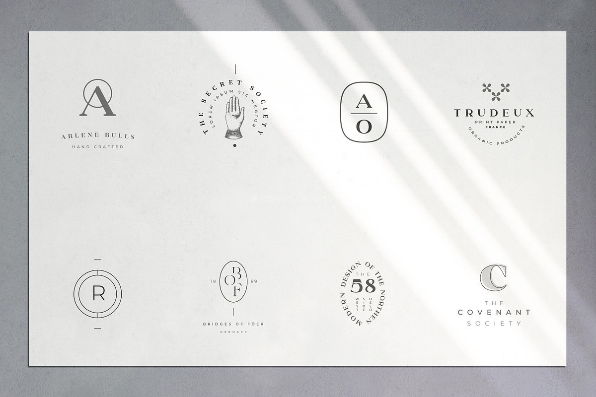 40个极简几何LOGO标志矢量模板 PSD A格式